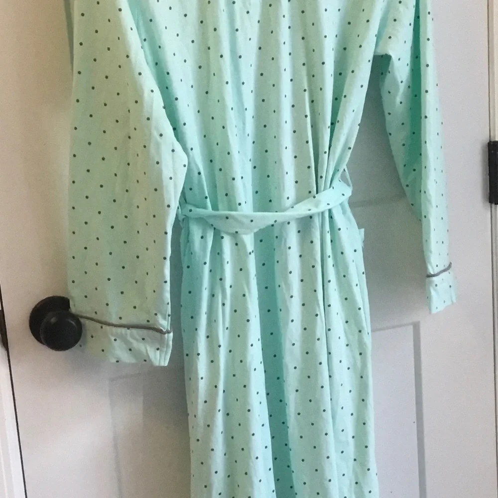 Mint Polka Dot Women's Robe Size XS Pajamagram